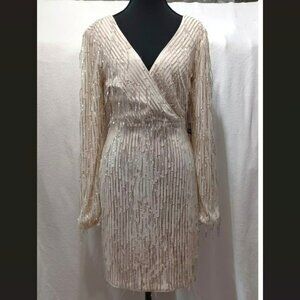 NWT Guess Sequin Mini Sheath Dress Size 2 In Champagne